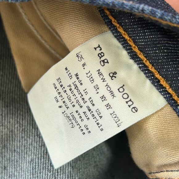 Rag & bone Dre Women's Blue Jeans denim dark medium wash distressed size 26 - Picture 5 of 8